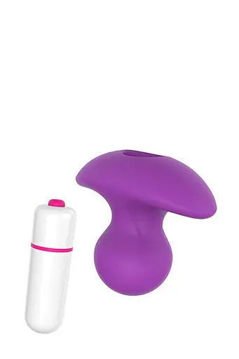 Анальна пробка з вібрацією Dream Toys Pleasure dial 6.5 см (фіолетовий) - фото 2