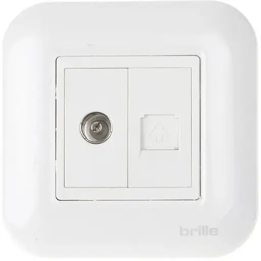 Розетка Brille TB-1TV+1TF WHite (135245)