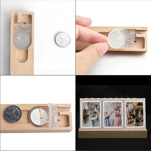 Настольная фоторамка на 3 фото с подсветкой для Fujifilm Instax Mini - фото 2