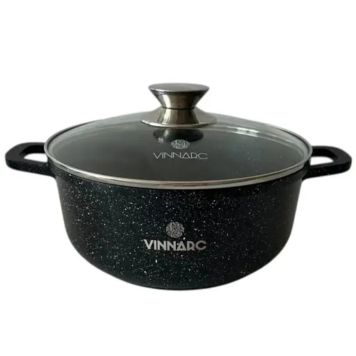 Каструля Vinnarc кругла 22 см 3.2 л вугільно-чорний (BL-0322NS) - фото 1