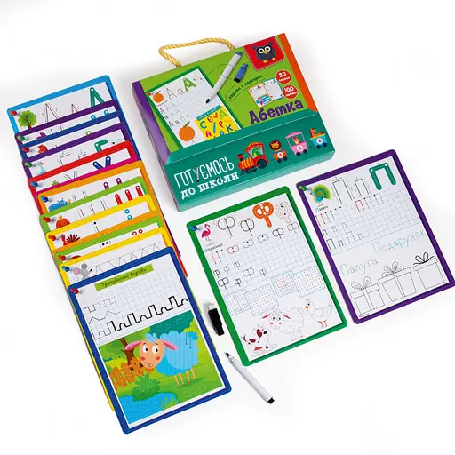 Карточки с маркером Готовимся к школе Азбука, Vladi Toys, VT5010-21