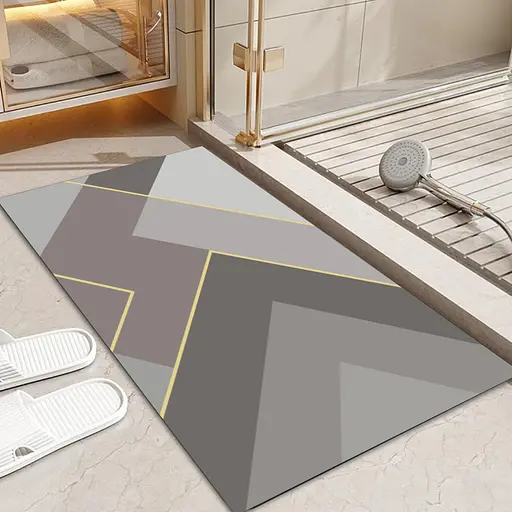 Инновационный Суперпоглощающий Диатомитовый Коврик для ванной Aquarius 50х80 см Кофе/Серый