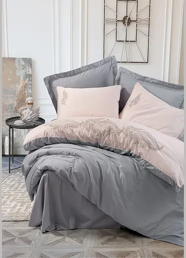  Комплект постільної білизни євро 200х220 Sheen - Grey сатин TC303375734 TURComFor