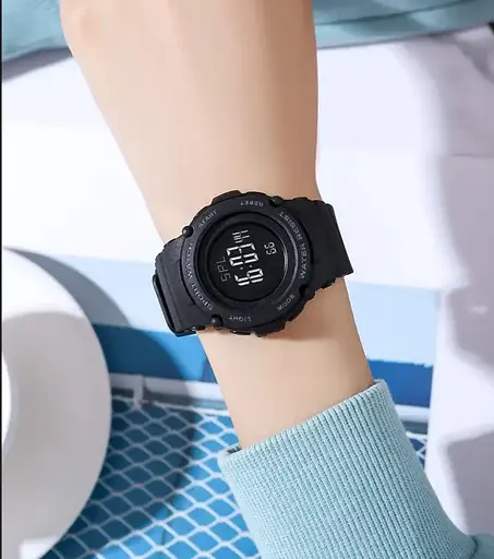 Спортивний наручний годинник Skmei 1957 (Чорний з чорним циферблатом) - фото 4