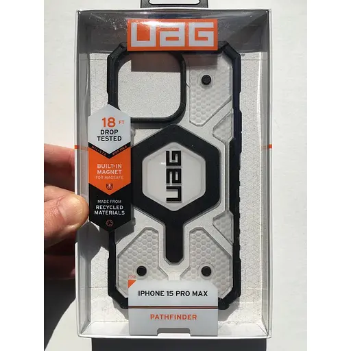 Оригінальний протиударний чохол UAG Pathfinder MagSafe для iPhone 15 Pro Max (6.7") Clear Ice (114301114343)