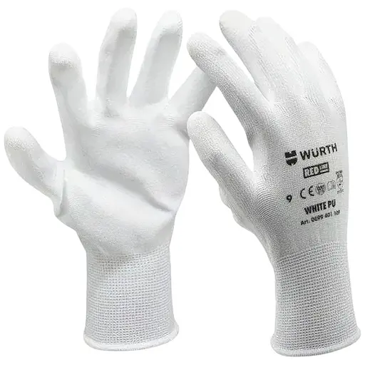Перчатки защитные Wurth White PU полиэстер покрытие полиуретан пара р. 10 Red Line (0899401110)