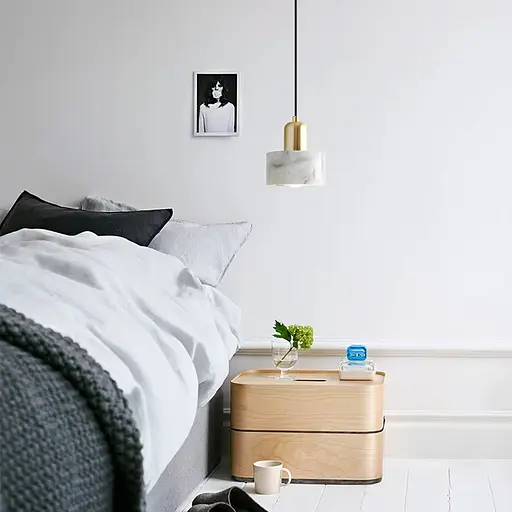 Латунний підвіс із білим мармуровим плафоном Ø 15 см | Арт. SC 9/1 WT | Line F - фото 4