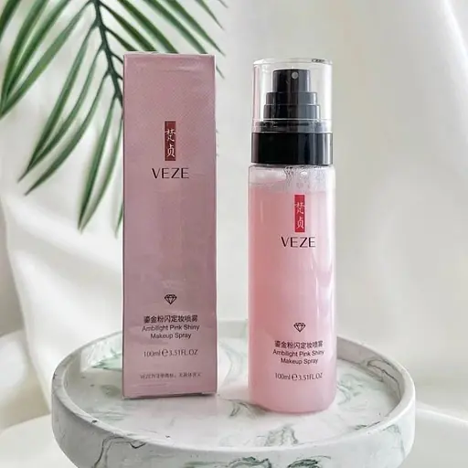 Спрей для закріплення макіяжу Veze Ambilight Pink Shiny Makeup Spray із шиммером 100 мл - фото 2