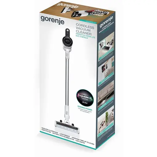 Вертикальний + ручний пилосос (2 в 1) Gorenje SVC216FMLW - фото 2