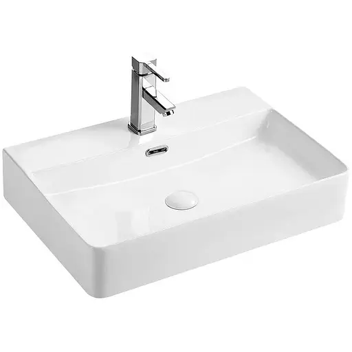 Умивальник накладний керамічний Mixxus Premium Quadro-0202 з переливом 600x420x120 мм MP6479, Білий - фото 1