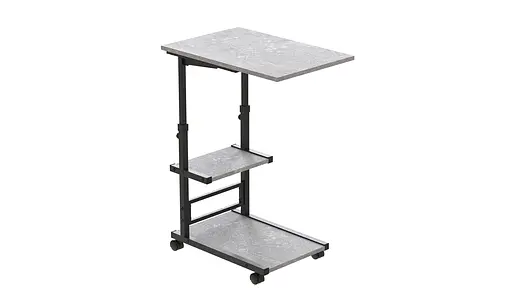 Стіл приставний Ferrum-decor Адан 62x40x60 метал Чорний ДСП Бетон 16мм (FRD-102490)