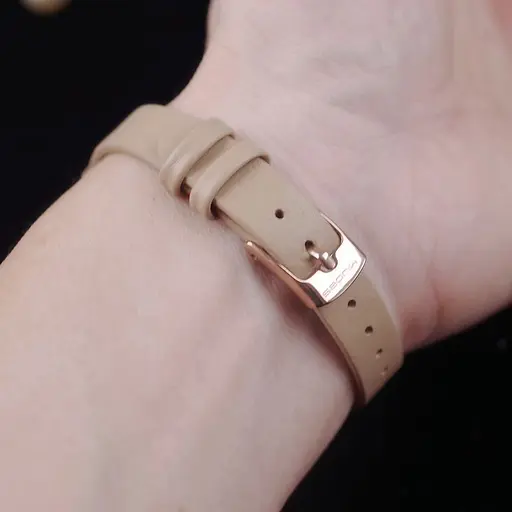 Шкіряний ремінець MiJobs для фітнес-браслета Xiaomi Mi Band 5 и 6 Type A бежевий - фото 4