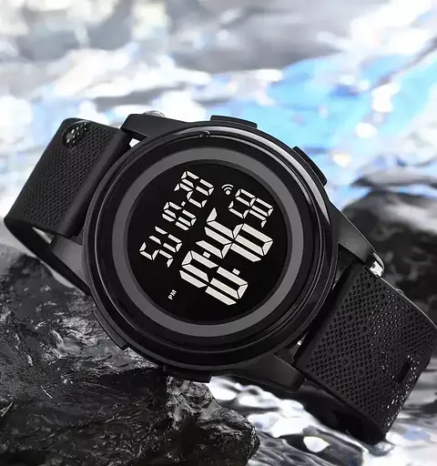 Спортивные наручные часы Skmei 1895 (Черный с черным циферблатом) - фото 5