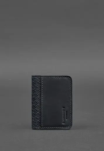 Кожаная обложка для ID-паспорта и водительского заседания 4.0 Карбон синяя - фото 2