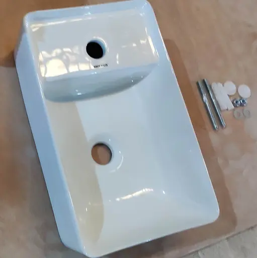 Умивальник підвісний Mixxus Premium Quadro-1201-R 430x265x135 мм з отвором під змішувач та перелив MP6504, Білий - фото 9