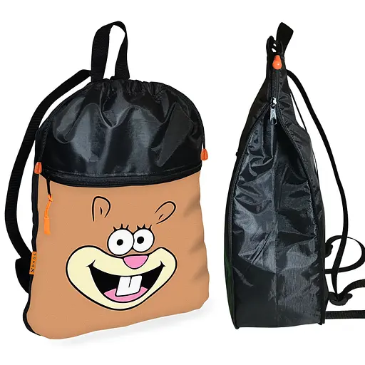 Рюкзак-мешок для обуви,спортивной формы Губка Боб детская сумка для сменки с расширителем (01229)