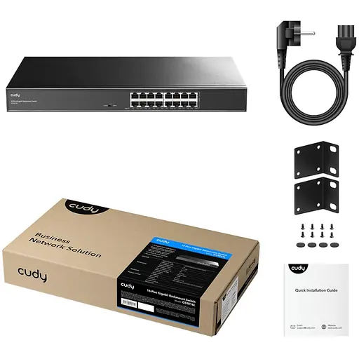 Коммутатор Cudy GS1016L, 16 портовий Gigabit Metal Switch, 19" RM (GS1016L) - фото 4