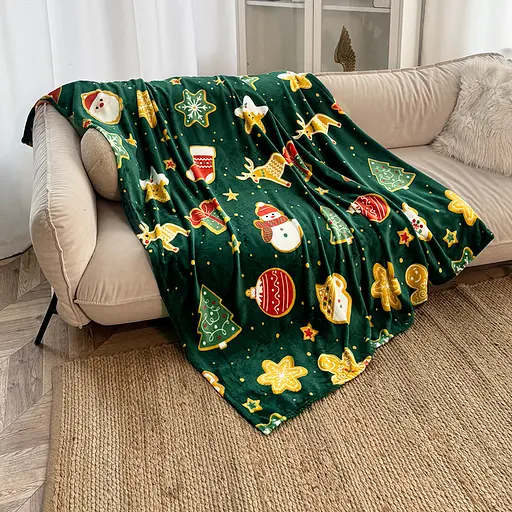 Плед Love You Зеленая сказка 150x200 см велсофт зеленый с принтом (9117) - фото 1