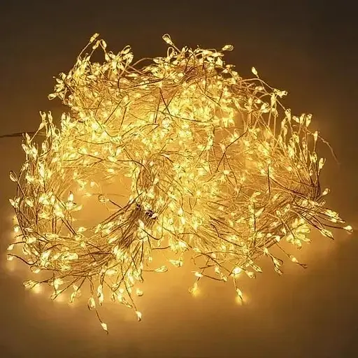 Гірлянда Роса мішура на прозорому проводі 30 метрів 900 LED Тепло білий - фото 1