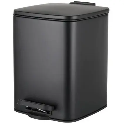 Мусорное ведро Zerix Kubix-TC0106 Black с плавным закрытием квадратное 6 л черный (ZX5890)  - фото 1