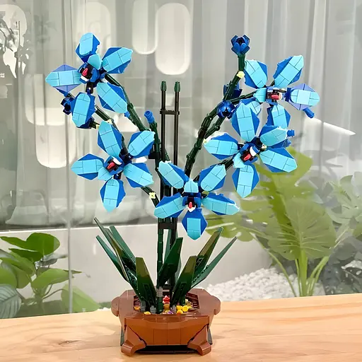 3D конструктор Flowers Голубая орхидея на 1097 деталей (25-127) - фото 4
