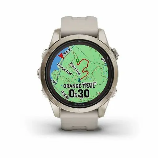 Смарт-годинник Garmin Fenix 7S Sapphire Solar Soft Gold w. Light Sand Band (010-02776-14/15) - фото 4