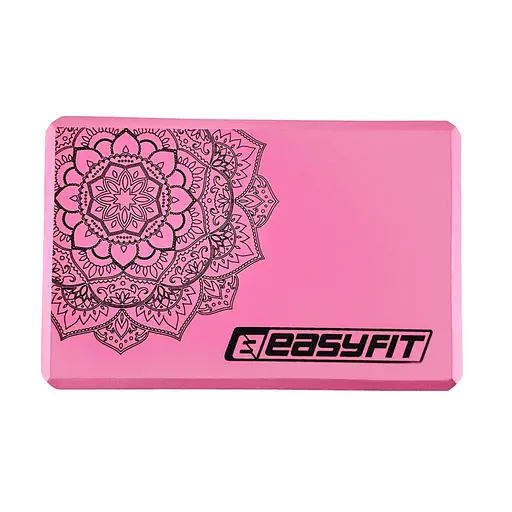 Блок для йоги з малюнком EasyFit EF-1819-P, EVA, рожевий - фото 2