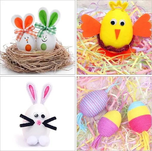 Декоративные пасхальные яйца HAKOTOM полистироловое яйцо с красочными блестками - фото 4