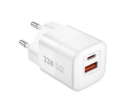 Зарядний адаптер блок живлення Wiwu Wi-U008 33 W Wall charger євровилка білий - фото 1