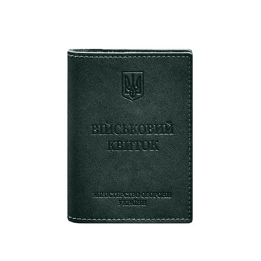 Кожаная обложка для военного билета с карманами 7.2 зеленый краст - фото 10