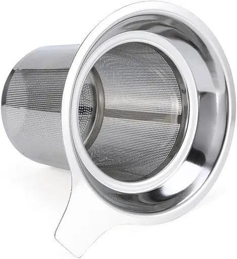 Ситечко для заваривания чая и кофе из нержавеющей стали (диаметр сита 8.8 см) Серебристый 88191 - фото 4