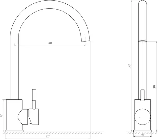Змішувач для кухні MixMira MS1-203S Нержавіюча сталь - фото 2