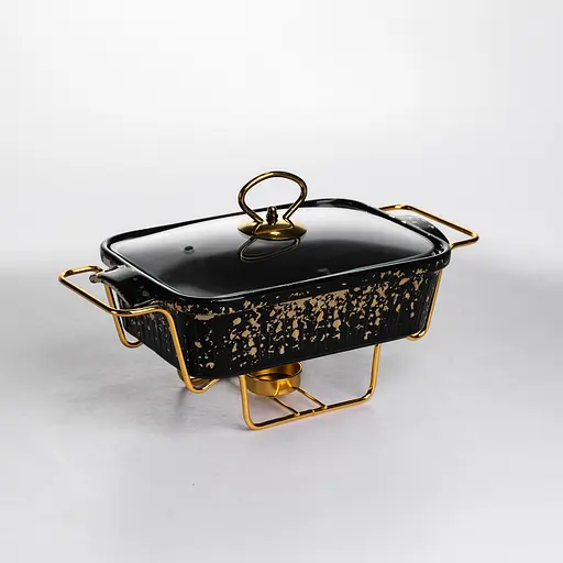 Мармитница прямоугольная Yiwu со стеклянной крышкой на металлической подставке с подогревом 31х16х11 см настольный мармит для первых блюд ML-874-11 - фото 5