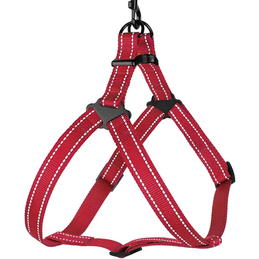 Шлея для собак Barksi Active світловідбивна (обхват грудей 40-53 см ширина 1.6 см) червона - фото 1