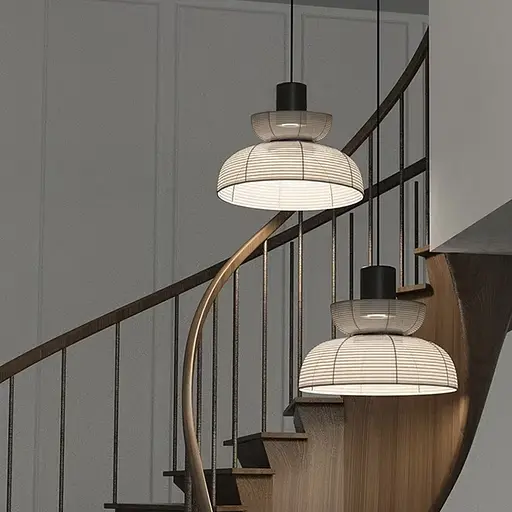 Люстра у чорному корпусі з білим абажуром Ø 50 см | Арт. PL 053-500 | Line F - фото 1