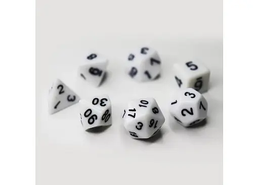 Набір кубиків Opaque 7 Dice Set - White , 7 шт. (g7dopaq07) - фото 3