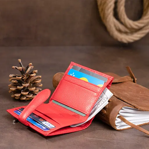 Женский кожаный кошелек-визитница ST Leather 10х8.3х1.5 см acs0015289 - фото 8