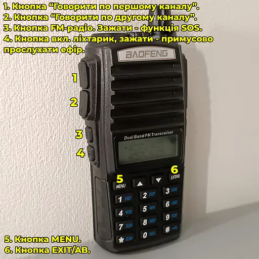 Рація дводіапазонна Baofeng UV-82 (136-174 MHz, 400-520 MHz), 5 Вт, 2000 mAh + ремінець + гарнітура у подарунок - фото 6