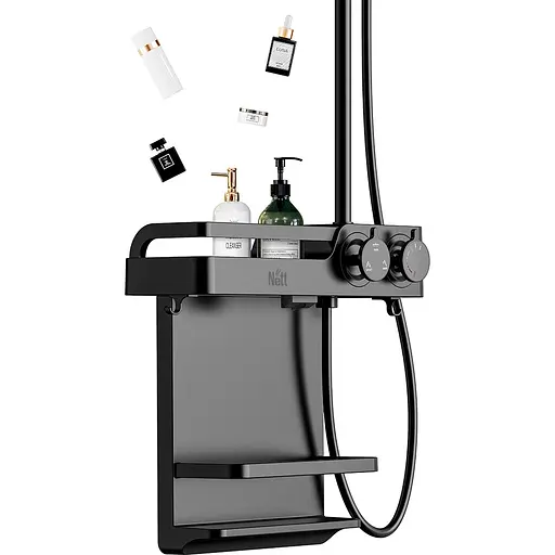 Душова система зовнішнього монтажу Nett для душу з полицею графіт SGr-33, Графіт - фото 2