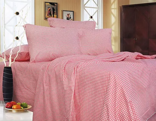 Полуторный постельный комплект красный ранфорс 248966