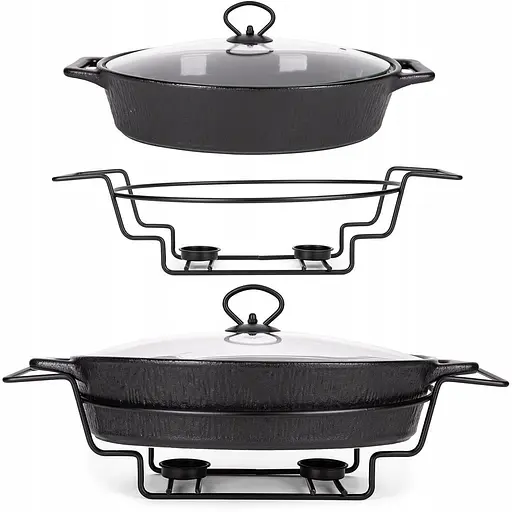 Марміт керамічний Kamille зі скляною кришкою та металевою підставкою 3.5 л KM-6430 - фото 3