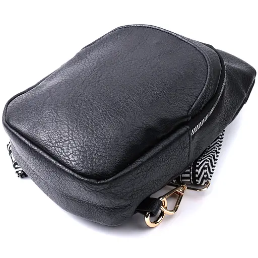 Женская сумка через плечо Vintage из экокожи с акцентом на текстильную лямку 15х25х5 см sum0026956 - фото 5