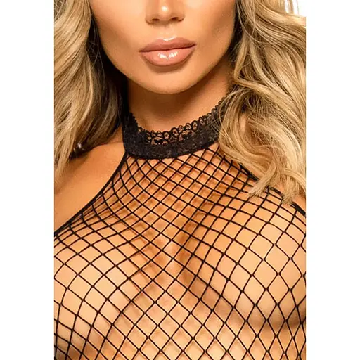 Бодистокинг Leg Avenue Racer neck Bodystocking Black - фото 3