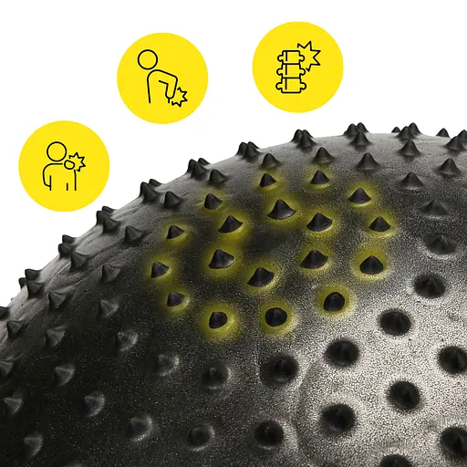 Мяч для фитнеса (фитбол) Cornix 55 см полумассажный Anti-Burst Black XR-0458 - фото 6