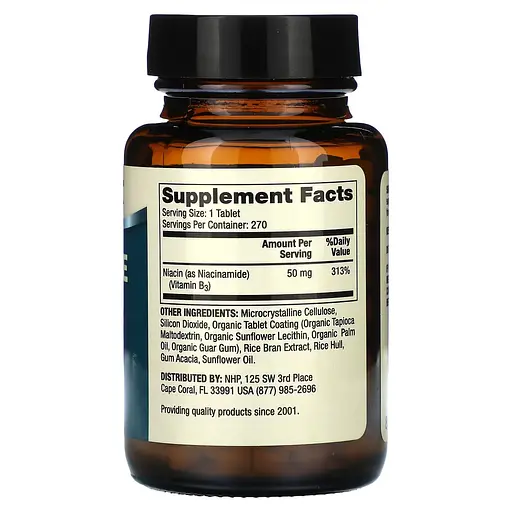 Ніацинамід вітамін B3 Niacinamide Vitamin B3 Dr. Mercola 50 мг 270 таблеток - фото 2