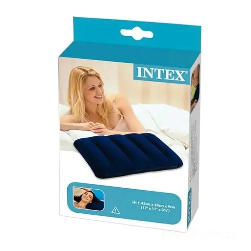 Подушка надувная Intex 68672 велюр 48х32 см синяя - фото 4