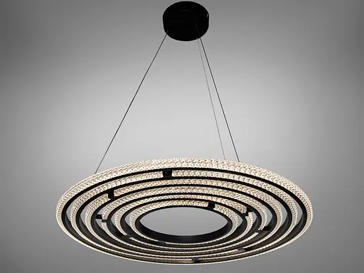 Люстра LED підвісна Romin чорна 140Вт пульт до 25м² - фото 3