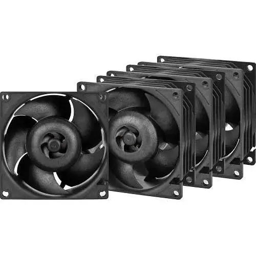 Вентилятор 80 мм Arctic S8038-7K чорний 4 шт. 80х80х38 мм 500-7000 об/хв 4-pin (PWM, 30 см) подвійний шарикопідшипник - фото 1