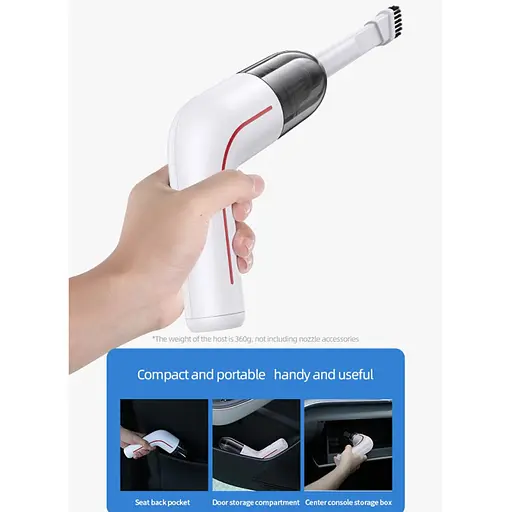 Портативний пилосос Usams US-ZB253 Mini LEJ Series White - фото 3