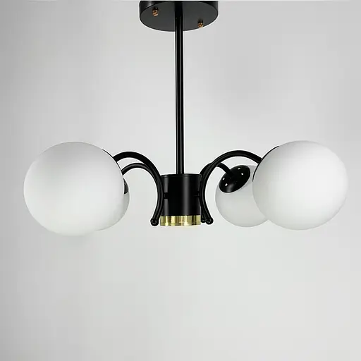 Стильная потолочная люстра на 4 плафона в черном корпусе Line.F K 19/4 BK - фото 7